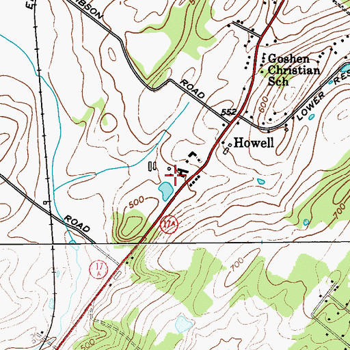 Topographic Map of Bordens Dairy, NY