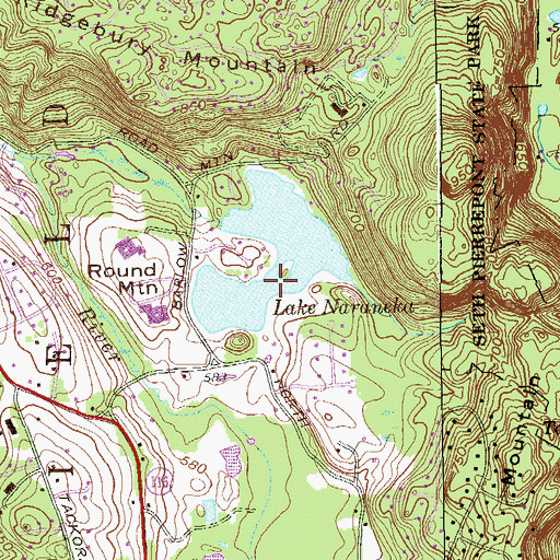 Topographic Map of Lake Naraneka, CT