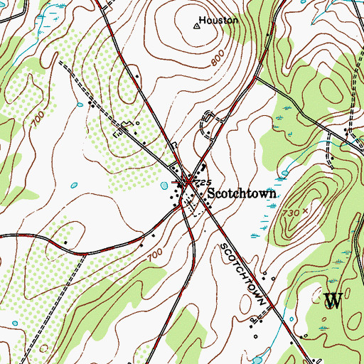 Topographic Map of Scotchtown School (historical), NY