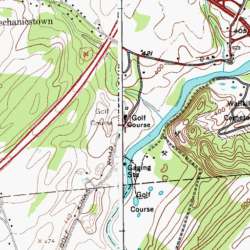 Topographic Map of Orange County Golf Club, NY