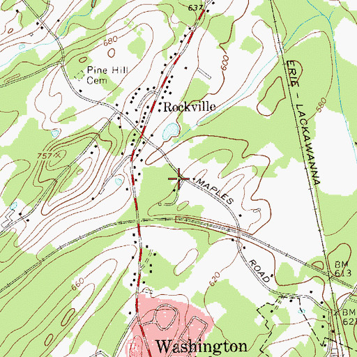 Topographic Map of Rockville School (historical), NY