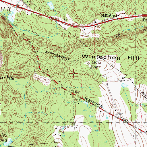 Topographic Map of Narragansett Trail, CT