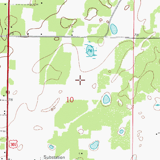 Topographic Map of Bushnell Army Air Field (historical), FL