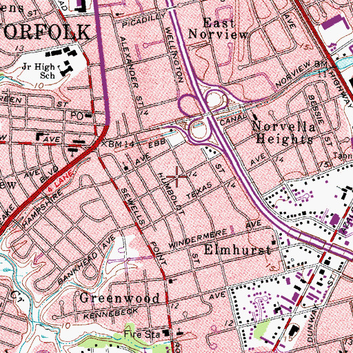 Topographic Map of Brandon Place, VA