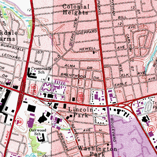 Topographic Map of Brentwood, VA