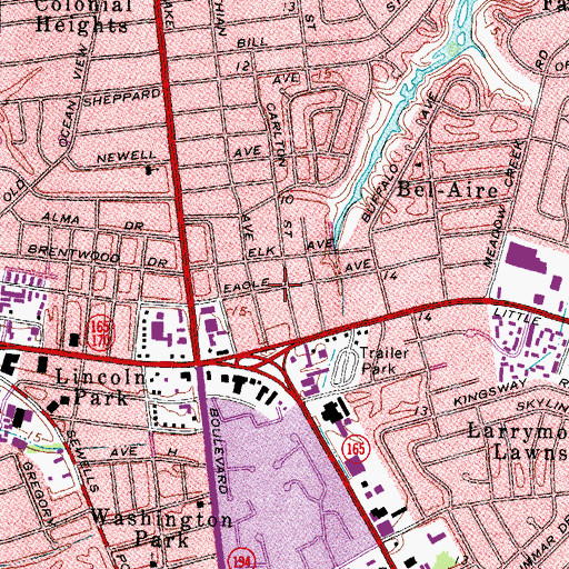 Topographic Map of South Bay View, VA