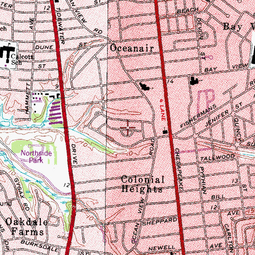 Topographic Map of Hyde Park Homes, VA