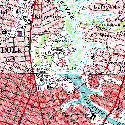 Topographic Map of Virginia Zoological Park, VA
