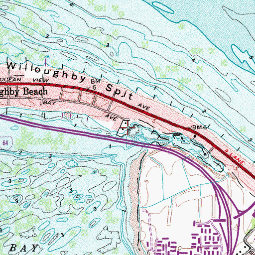 Topographic Map of Captains Quarters Nature Center And Park, VA