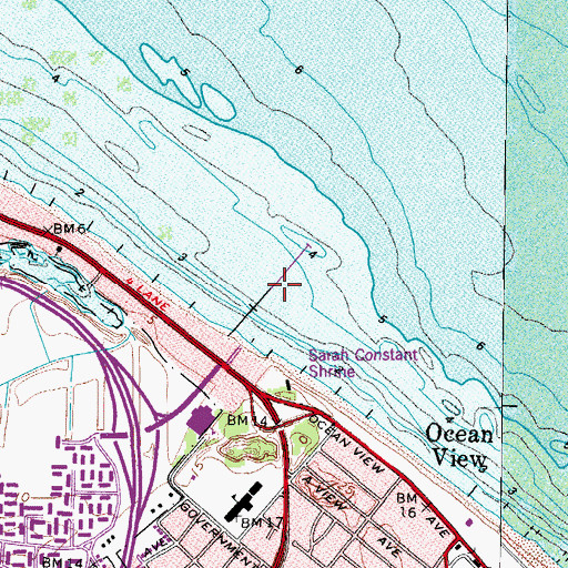 Topographic Map of Harrisons Pier, VA