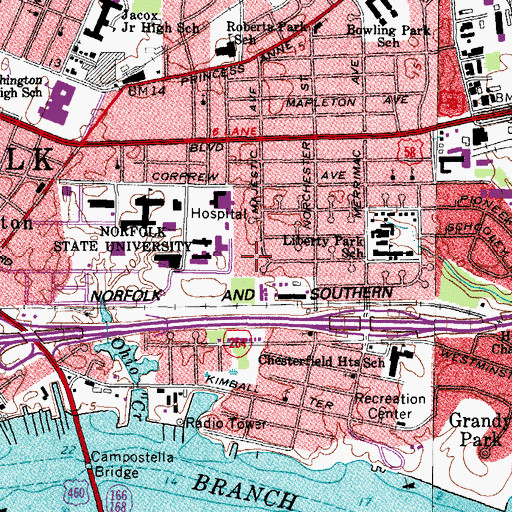 Topographic Map of Joseph G Echols Memorial Hall, VA