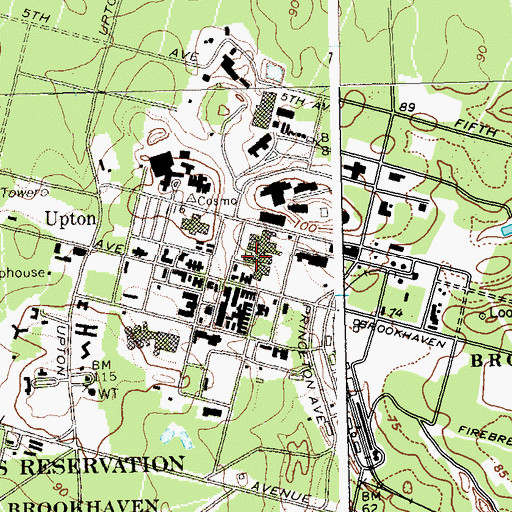 Topographic Map of Camp Upton (historical), NY