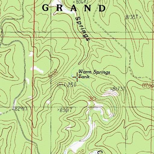 Topographic Map of Warm Springs Tank, AZ