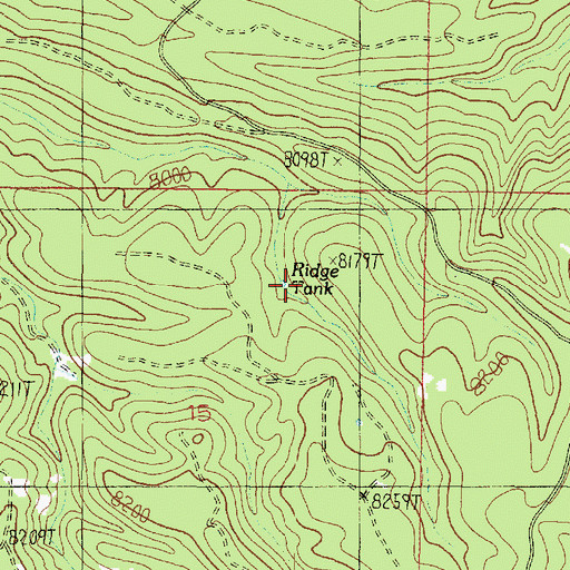 Topographic Map of Ridge Tank, AZ