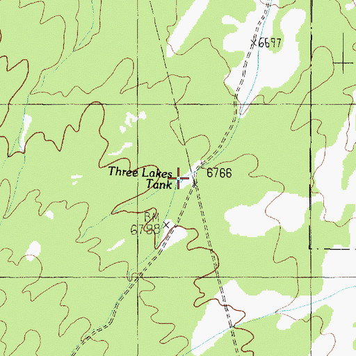 Topographic Map of Three Lakes Tank, AZ