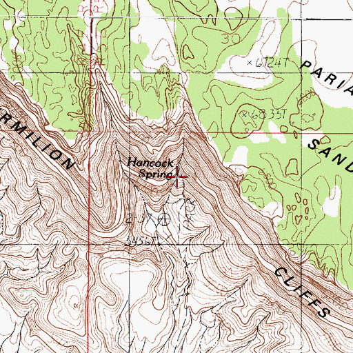 Topographic Map of Hancock Spring, AZ