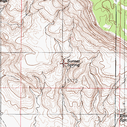 Topographic Map of Sunset Spring, AZ