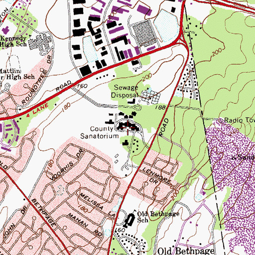 Topographic Map of Nassau County Sanitarium (historical), NY