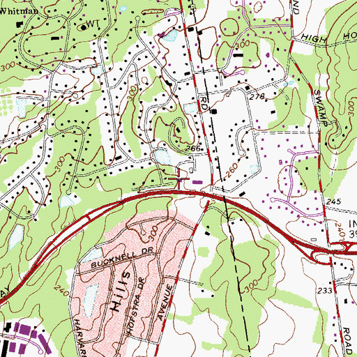Topographic Map of E T Hatch Estate (historical), NY