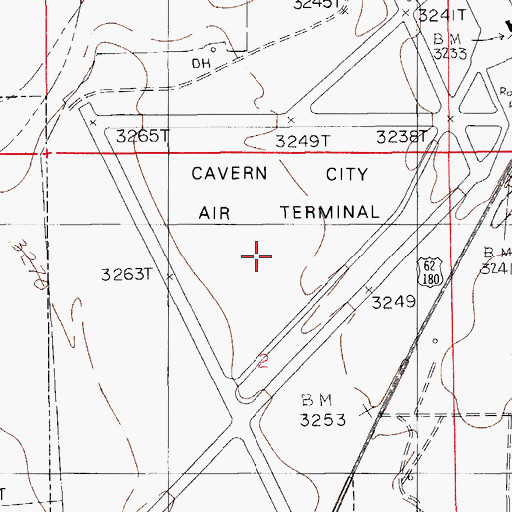Topographic Map of Carlsbad Army Air Field (historical), NM