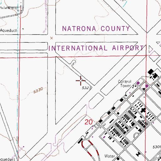 Topographic Map of Casper Army Air Field (historical), WY