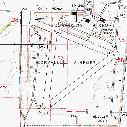 Topographic Map of Corvallis Army Air Field (historical), OR