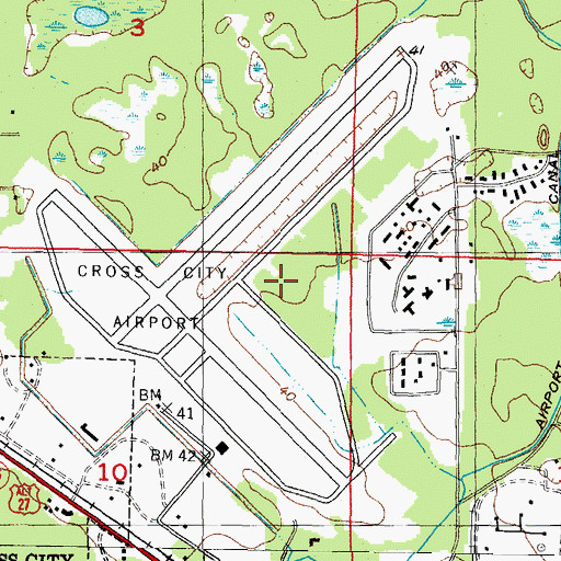 Topographic Map of Cross City Army Air Field (historical), FL