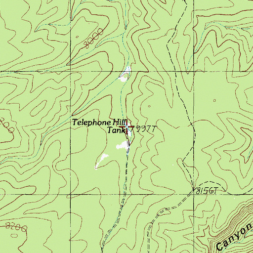 Topographic Map of Telephone Hill Tank, AZ