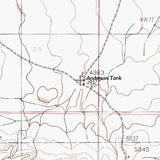 Topographic Map of Anderson Tank, AZ