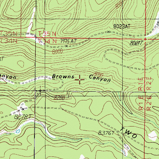 Topographic Map of Browns Canyon Tank, AZ