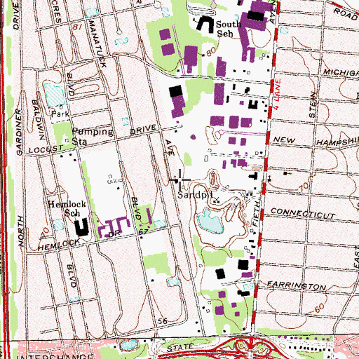 Topographic Map of Kingdom Hall of Jehovahs Witnesses, NY