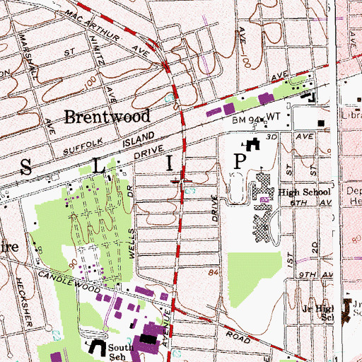 Topographic Map of First Christian Church, NY