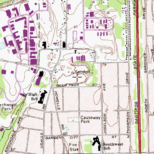 Topographic Map of Sonia Road Park, NY