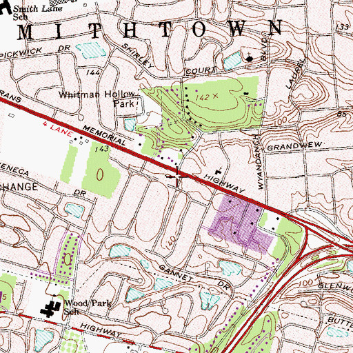 Topographic Map of Chabad Center of Mid Suffolk, NY