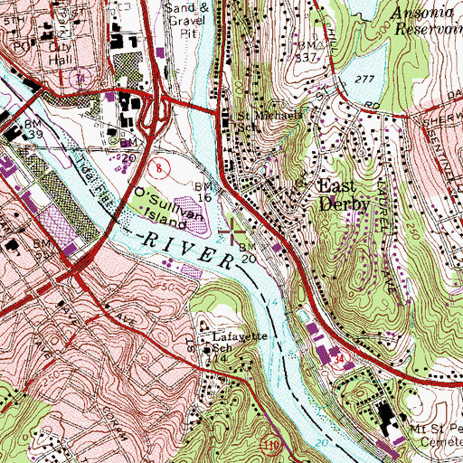 Topographic Map of Naugatuck River, CT