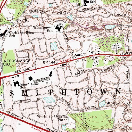 Topographic Map of Holy Cross Lutheran Church, NY