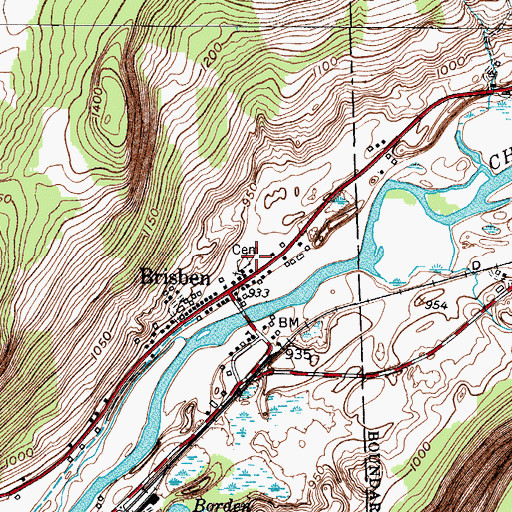 Topographic Map of Brisben Baptist Church, NY