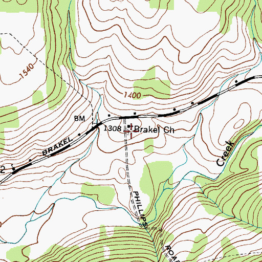 Topographic Map of Brakel Valley Churchyard Cemetery, NY