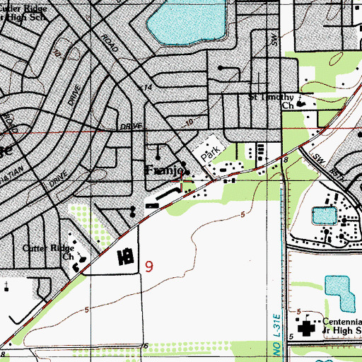 Topographic Map of Cutler Bay, FL