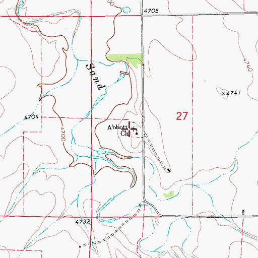 Topographic Map of Abbott Cemetery, CO