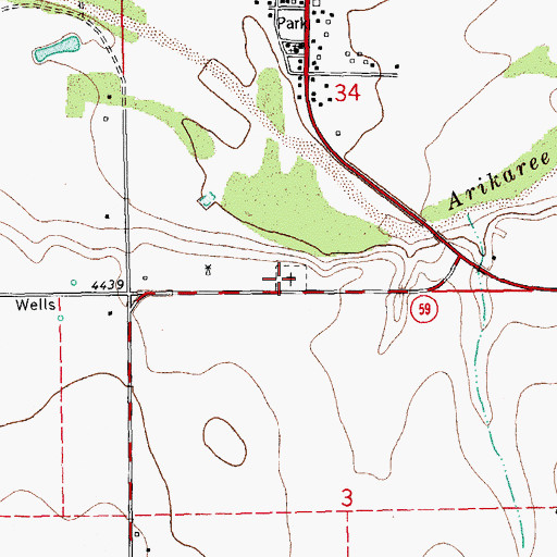 Topographic Map of Cope Community Cemetery, CO