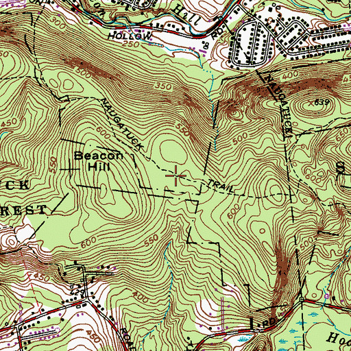 Topographic Map of Naugatuck Trail, CT