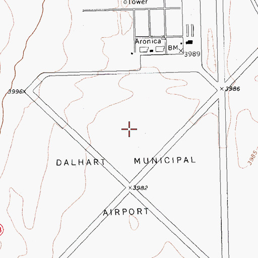 Topographic Map of Dalhart Army Air Field (historical), TX