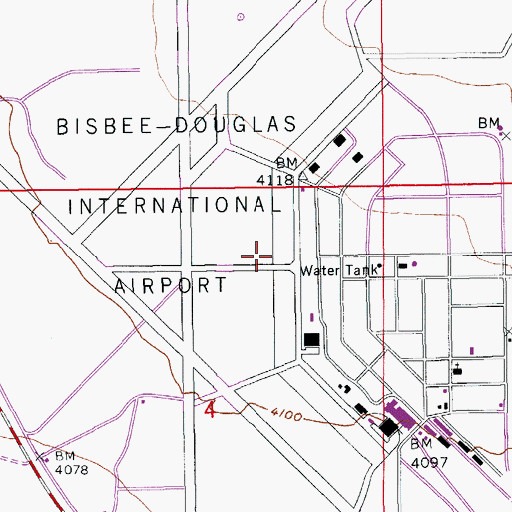 Topographic Map of Douglas Army Air Field (historical), AZ