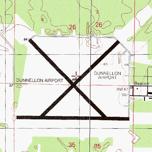 Topographic Map of Dunnellon Army Air Field (historical), FL
