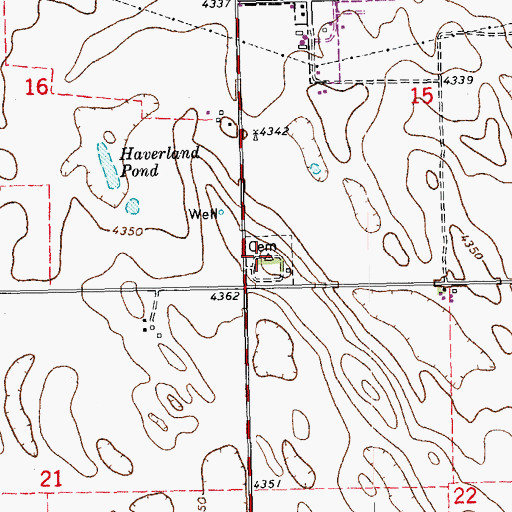 Topographic Map of Otis Cemetery, CO