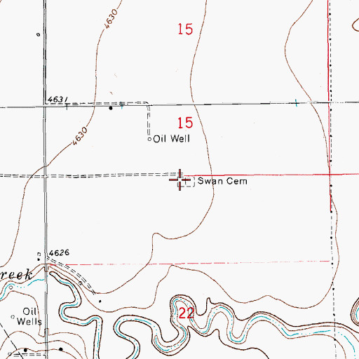 Topographic Map of Swan Cemetery, CO