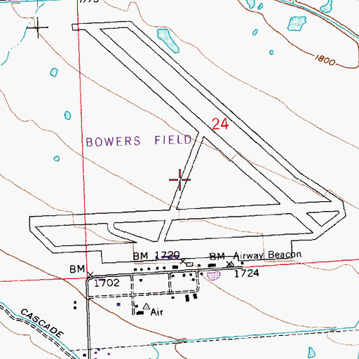Topographic Map of Ellensburg Army Air Field (historical), WA