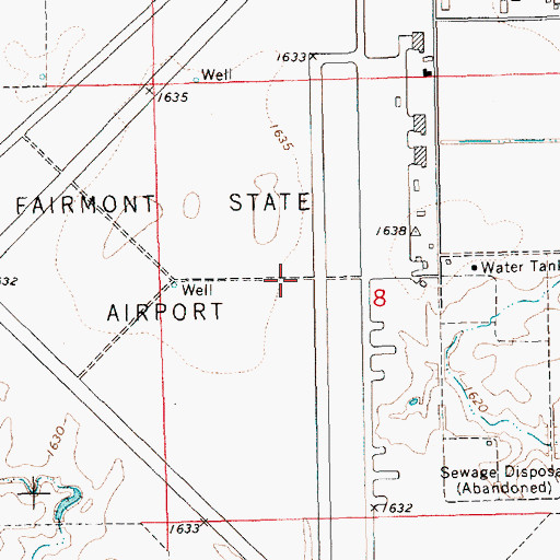Topographic Map of Fairmont Army Air Field (historical), NE
