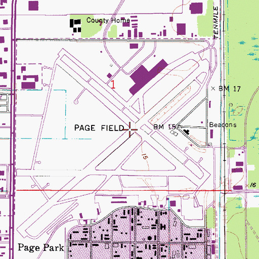 Topographic Map of Fort Myers Army Air Field (historical), FL